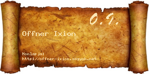 Offner Ixion névjegykártya
